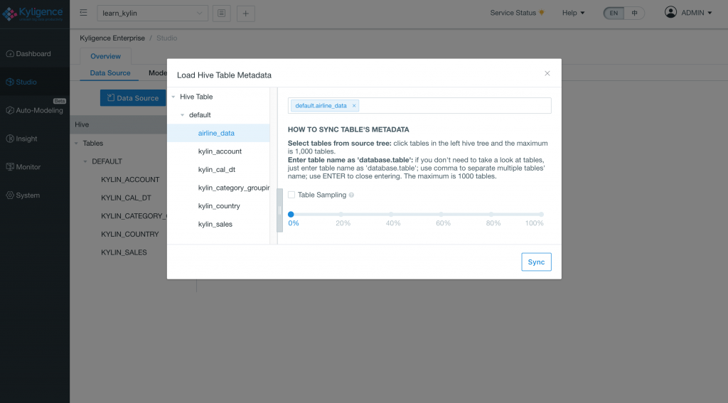 Log In With Kyligence Enterprise Web GUI