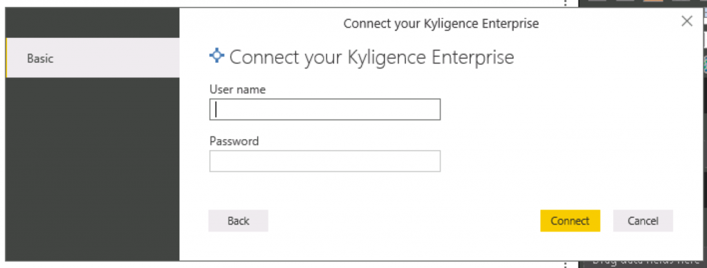 Entering Kyligence Enterprise Name and Password